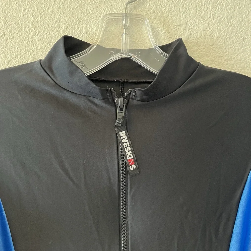 Diveskins By Oztek Wetsuit Ladies Large Black/Blue Zip Front Lightweight - Picture 2 of 13